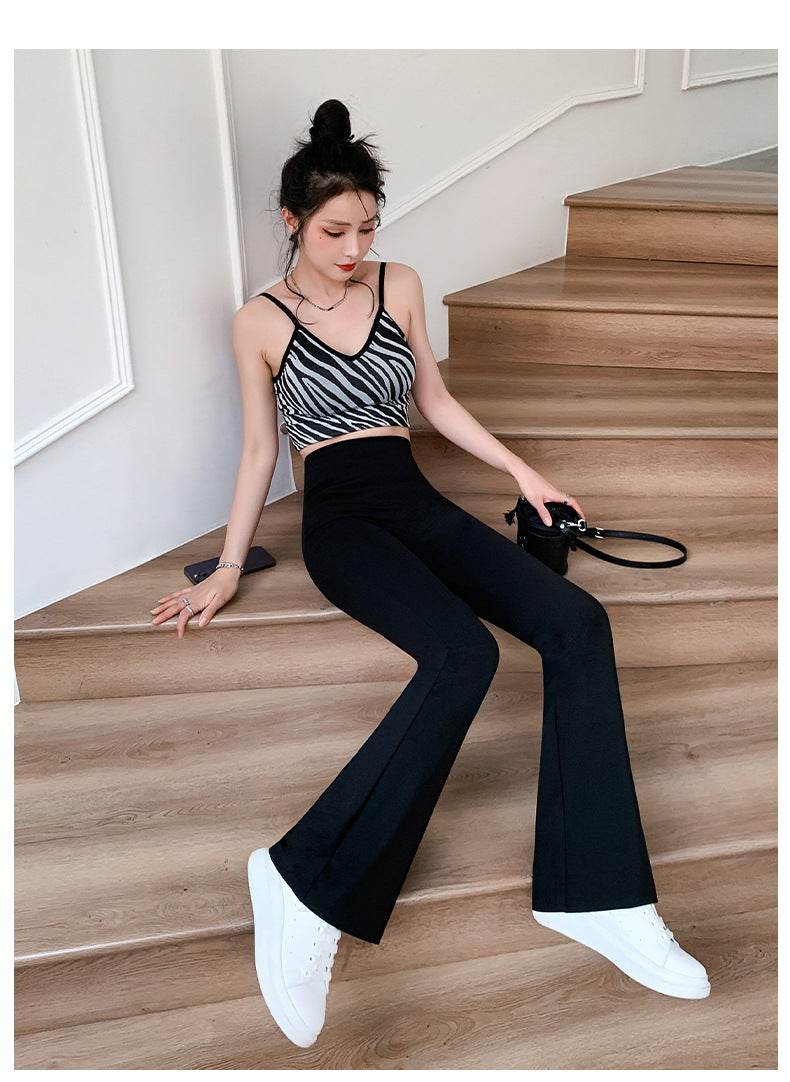 Women Flare Pants Slim High Waist Solid Sexy Shark Flare Pants Fashion Casual Streetwear Elastic Butt Lift Skinny Leggings