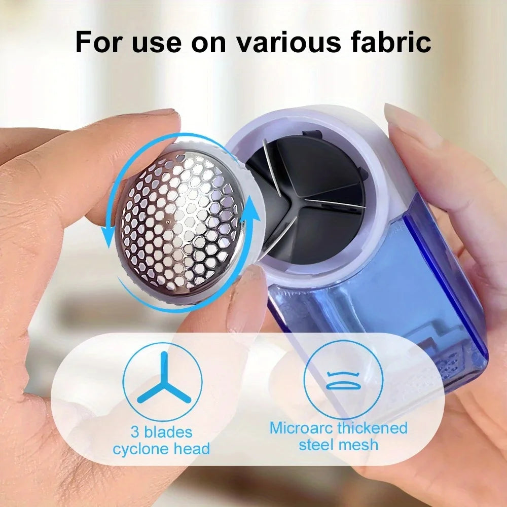 Electric Lint Remover - Battery Powered Hairball Trimmer for Clothes and Furniture - Easily Removes Lint and Hairballs