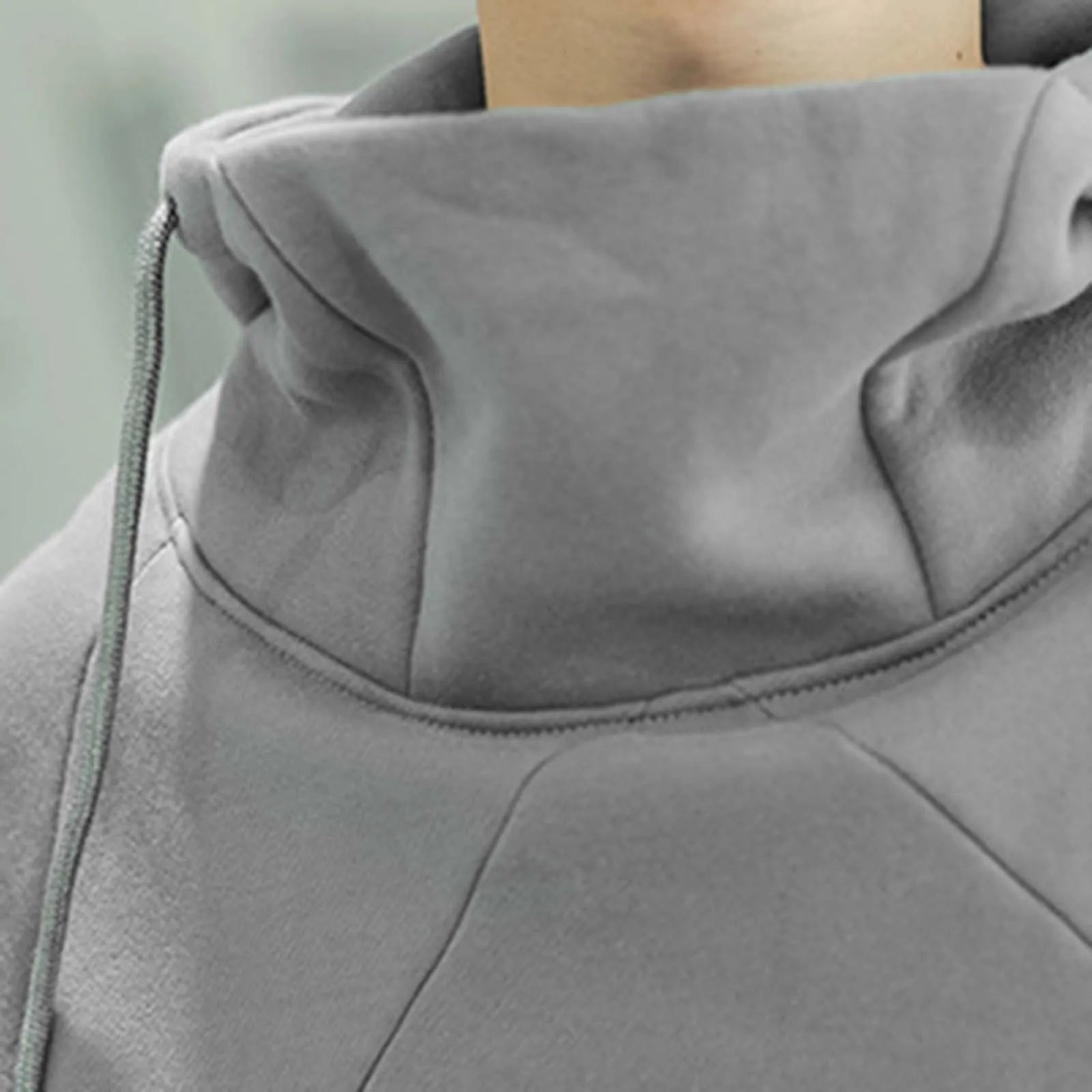 Mens Autumn And Winter Turtleneck Hoodie Men Hooded Pullover Tops Solid Color Japanese Hoodies Loose Sweatshirt Y2k Streetwear