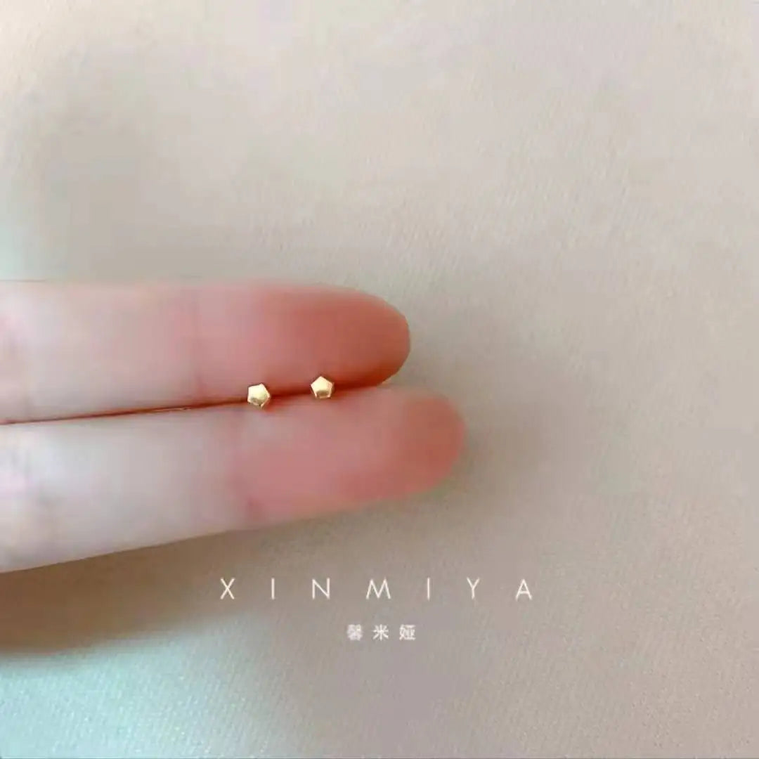 925 Silver Needle Ear Piercing Tiny Stud Earrings Gold Color for Women Prevent Allergy Cute Star Moon Earrings Trendy Jewelry