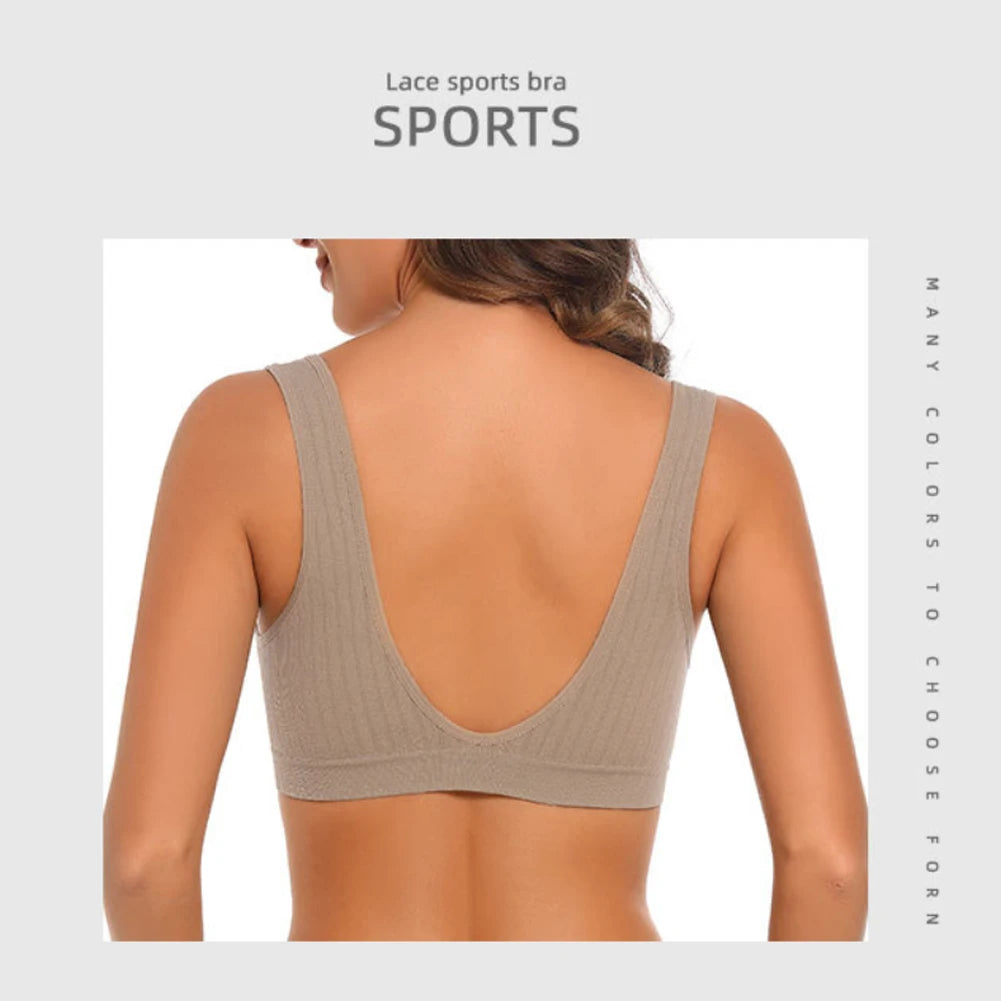 Sexy Seamless Sport Bra Bra Wire Free Rib Brassiere Women's Plunge Bralette Underwear Top Female Comfy Lingerie Small Breasts