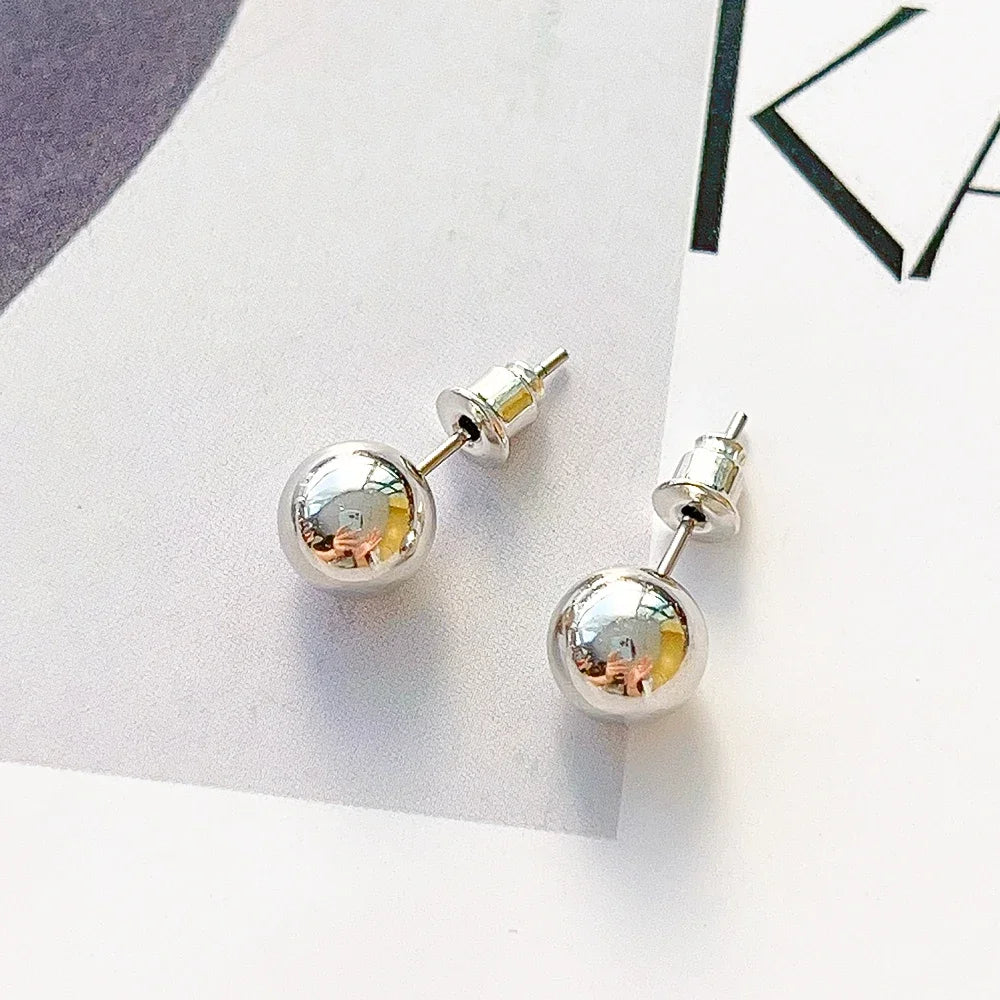 Korean Small Pearl Earrings Set Luxury Ear Studs Simply Fashion Wedding Jewelry Sweet Girls Ear Accessory Women Daily Earrings