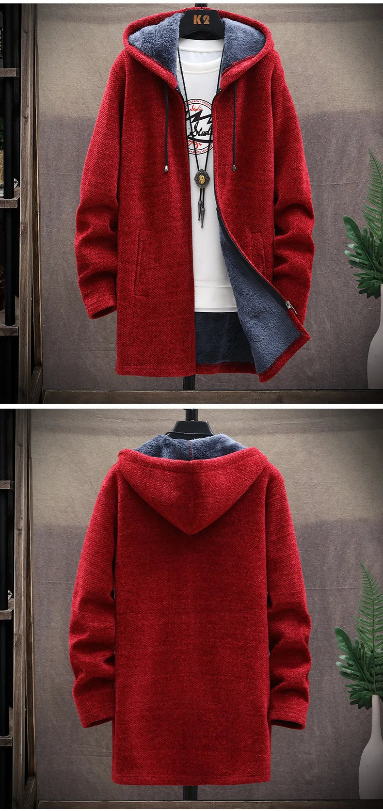 Spring Autumn Men's Sweater Coats Cardigans Hooded Slim Fit Long Solid Knitted Jacket Male Casual Sweater Cardigan Winter Coats