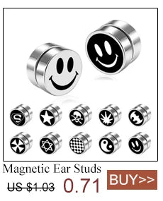 1Pc Punk Titanium Steel Men Strong Magnet Magnetic Ear Stud Non Piercing Earrings Fake Earring Gift for Boyfriend Lover Jewelry