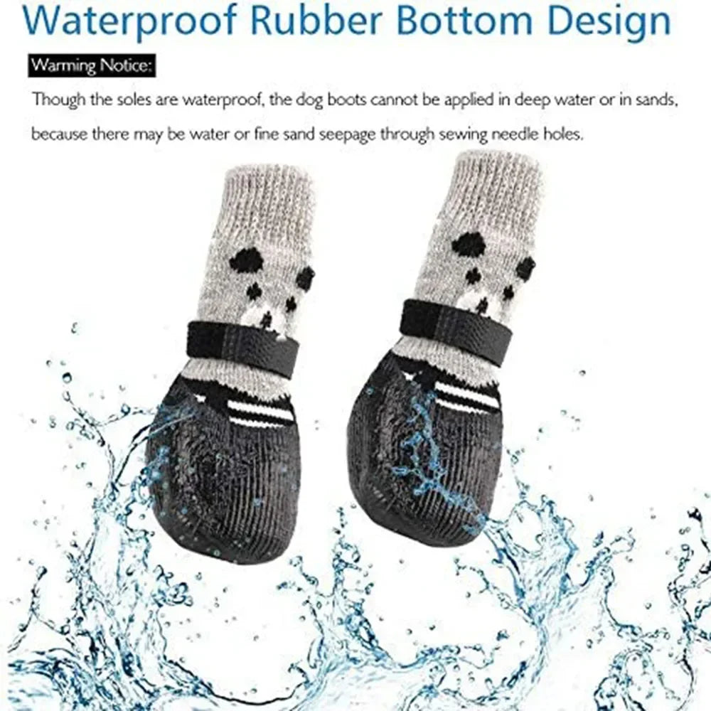 Anti-Slip Dog Socks Waterproof Shoes Socks for Dogs Socks Non-Slip Soles Adjustable Small Dog Paw Protector for Outdoor Indoor