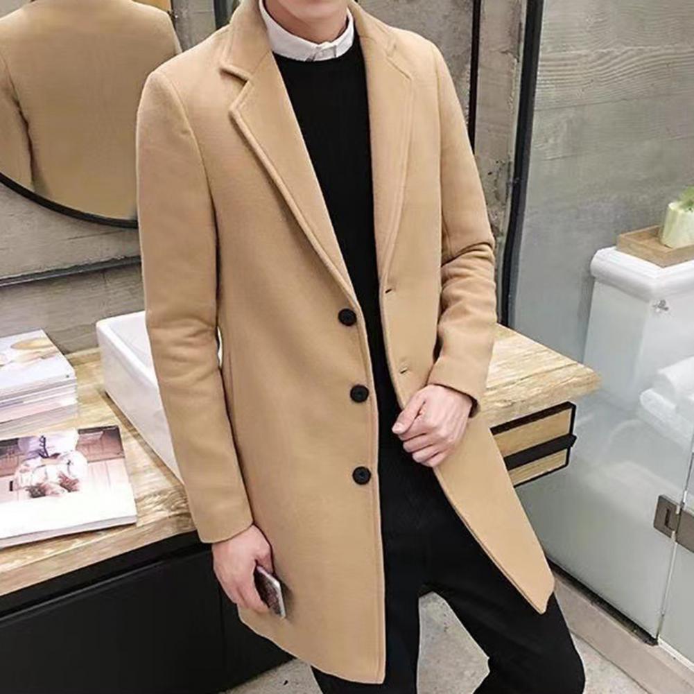 Men  Spring Trench Coat Korean Single-breasted Fashion Overcoat for Male Cardigan Long Windbreaker Streetwear Men Coat Outerwear