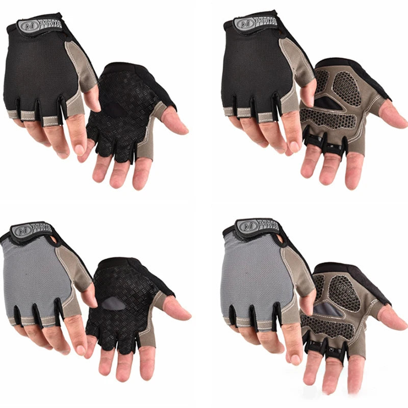 Men Cycling Bicycle Gloves Half Finger Gym Gloves Women Mitten Breathable Anti-slip Glove Fitness Sport Training Gloves