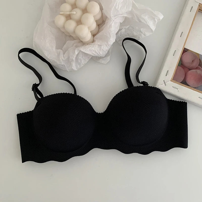 1Pc Seamless Underwear Sexy Gathered Bras Solid Color Lingerie Soft Comfortable Underwear Women's Intimates