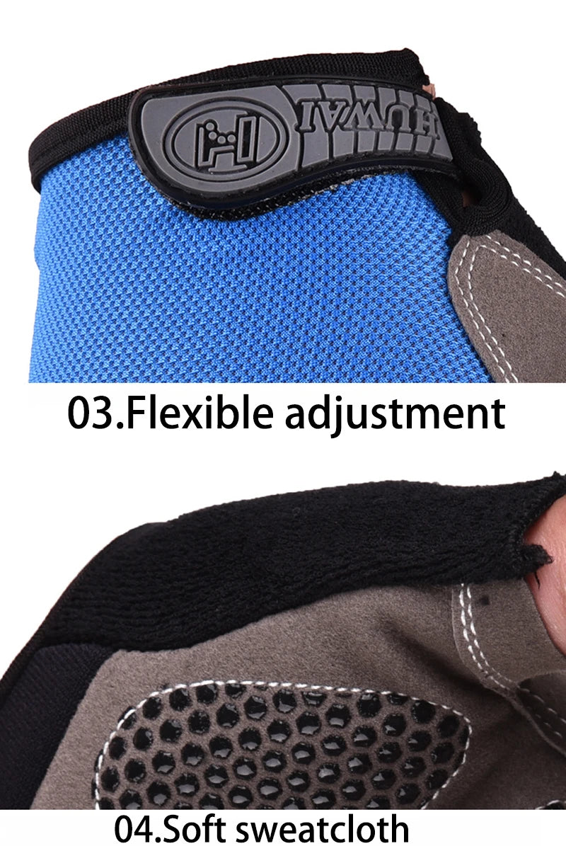 Men Cycling Bicycle Gloves Half Finger Gym Gloves Women Mitten Breathable Anti-slip Glove Fitness Sport Training Gloves