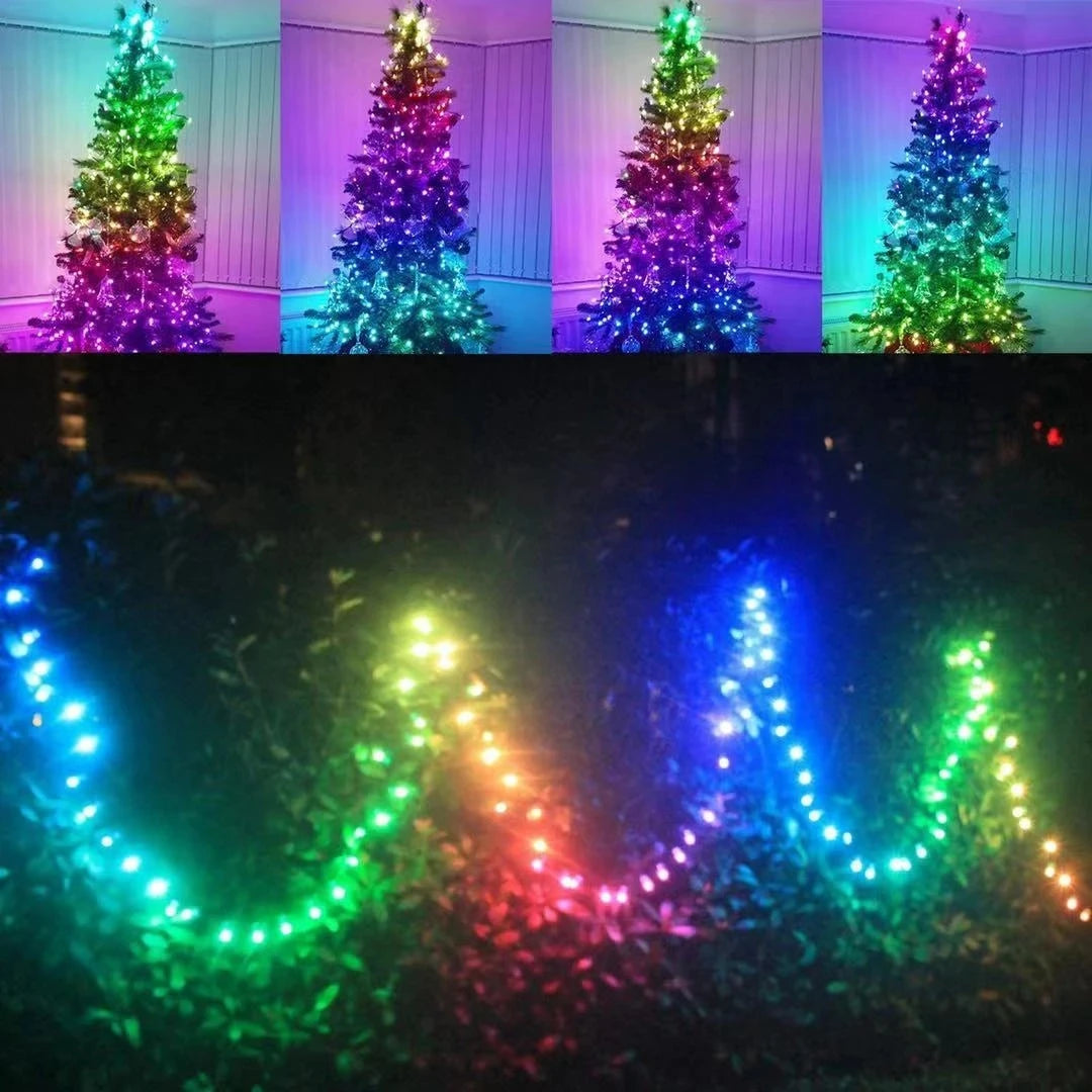 20M Smart App Control Fairy Light Outdoor RGB Bluetooth Christmas Tree String light USB Garland Light For Wedding Holiday Decor