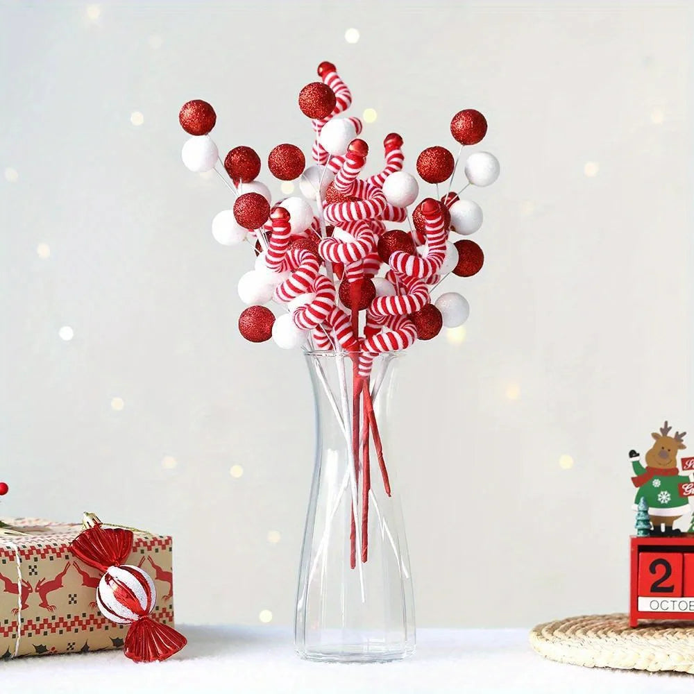 1/2/4 pcs Christmas Tree Candy Canes - Festive Wool Candy Roll Decoration for Christmas, New Year and Winter Holidays