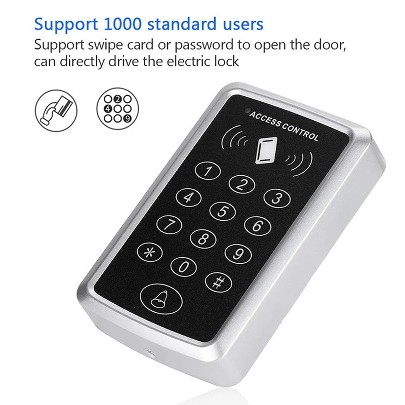 125KHz RFID Access Control Keypad EM Card Reader Door Access Control System Door Lock Opener Keyboard System