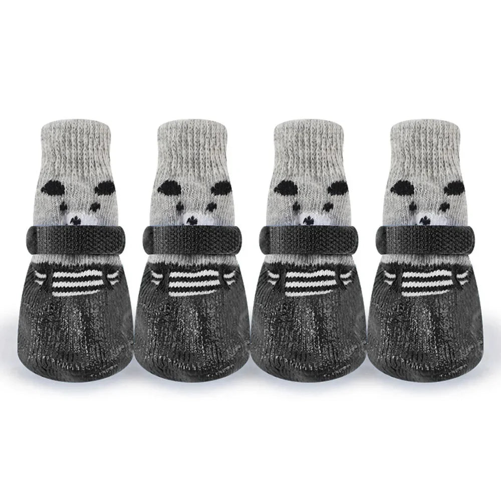 Anti-Slip Dog Socks Waterproof Shoes Socks for Dogs Socks Non-Slip Soles Adjustable Small Dog Paw Protector for Outdoor Indoor