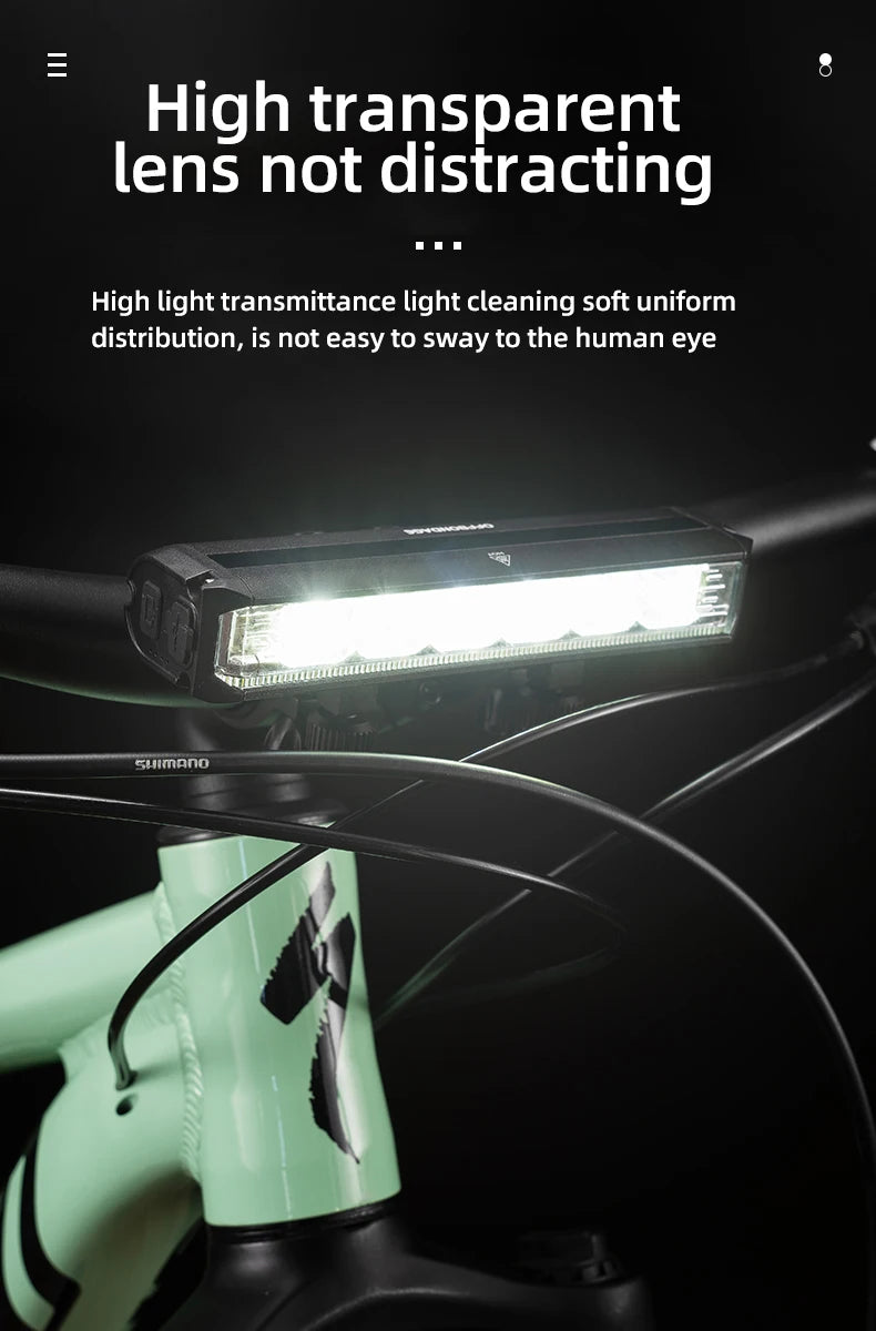 OFFBONDAGE Bicycle Light Front 900Lumen Bike Light 2000mAh Waterproof Flashlight USB Charging MTB Road Cycling Lamp