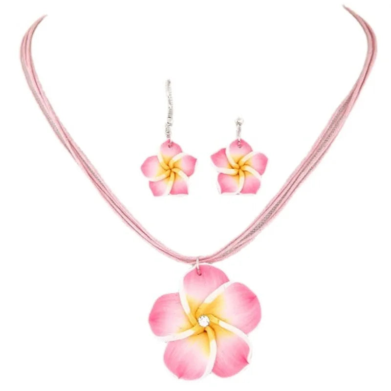 Polynesia Hawaiian Plumeria Dangle Earrings Handmade Soft Polymer Statement Drop Ear Rings Jewelry 2024 Flower Earring for Women