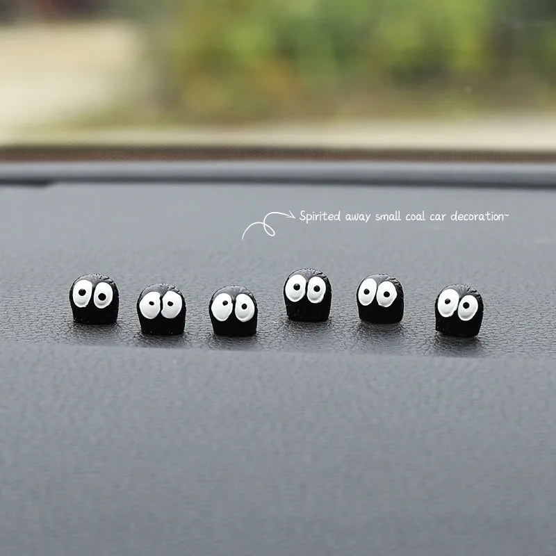 10PCS Cute Black Elf Car Interior Decoration Funny Auto Center Console Rearview Mirror Ornaments For Car Accessories