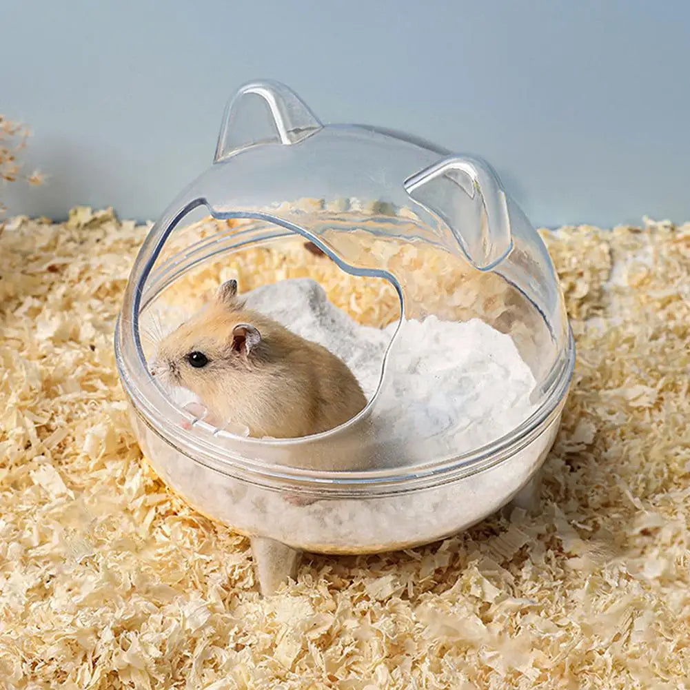 Hamster Sand Bathtub Splash-proof Detachable Fully Transparent Golden Bear Small Pet Transparent Bathroom Chinchilla Bathroom