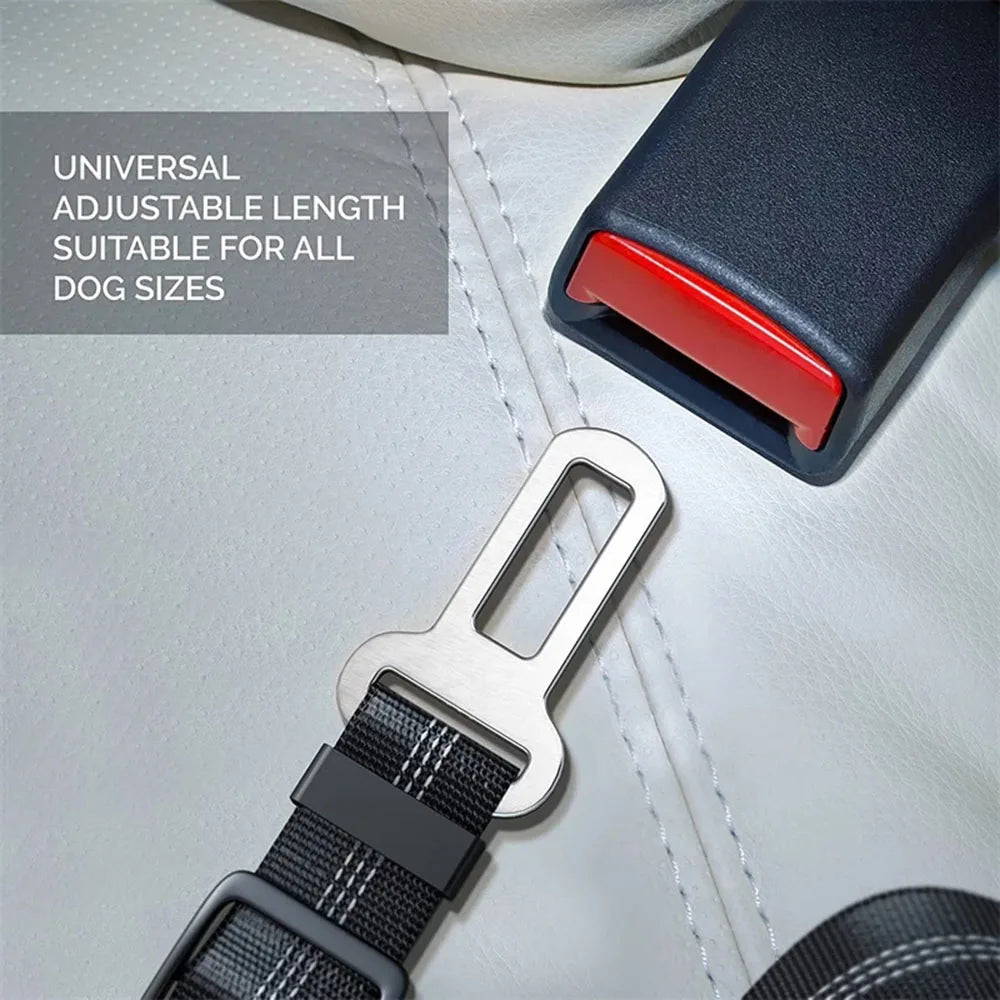 Adjustable Dog Car Seat Belt Harness for Dogs Nylon Reflective Cushioning Elasticity Car Travel Dog Accessories for Dogs