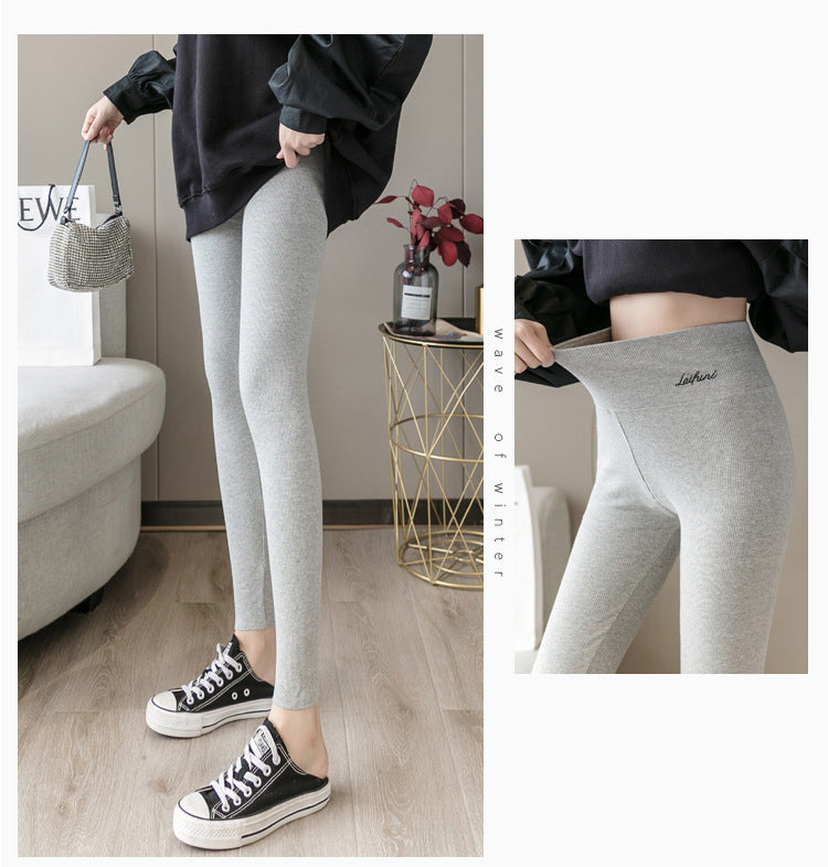 Winter Warm Thread Leggings Thicken Lambwool Leggings Women High Waist Butt Lift Skinny Elastic Tights Casual Plush Up Pants