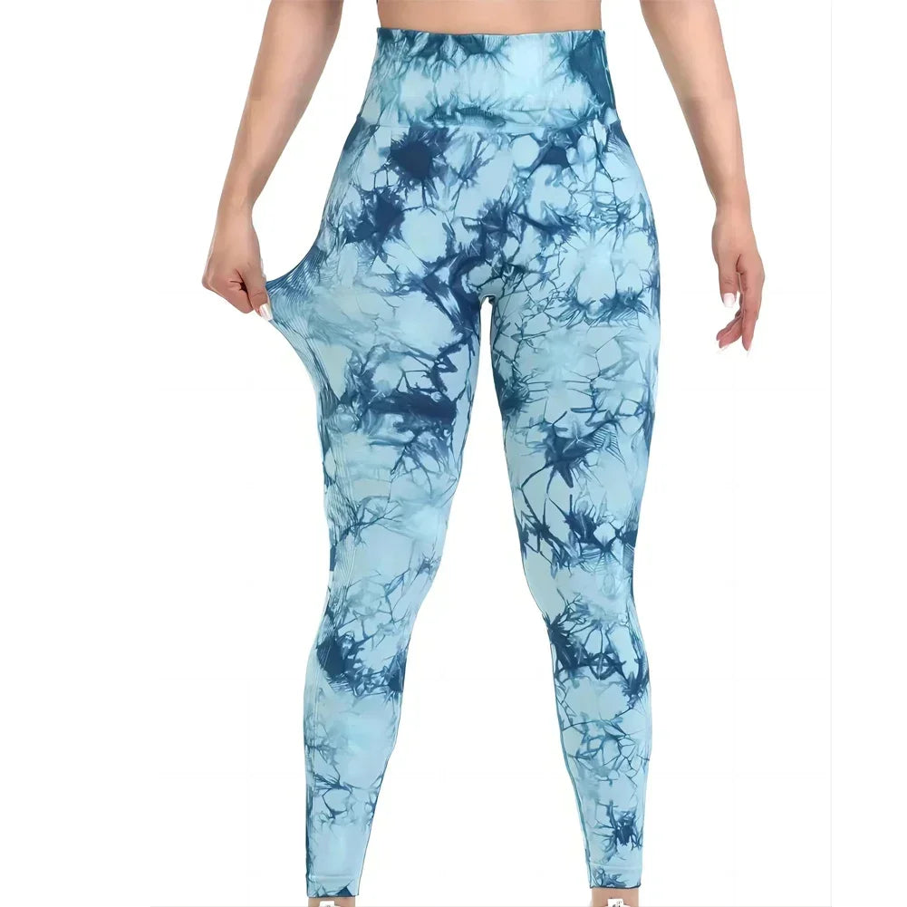 Women's Tie-Dye Seamless Peach Butt High Waist Butt Pants Stretch Fitness Yoga Pants Gym Leggings