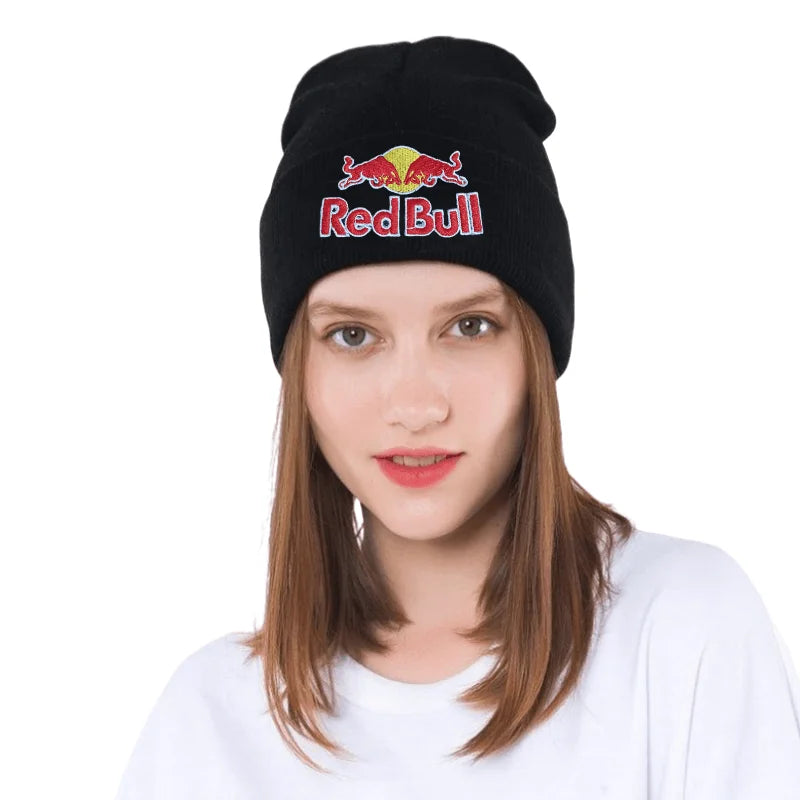 New Fashion 6 colors Red Bull High Quality Knitted Hat for Women and Men Casual Beanie Hat Cap Winter Soft Warm Caps Unisex