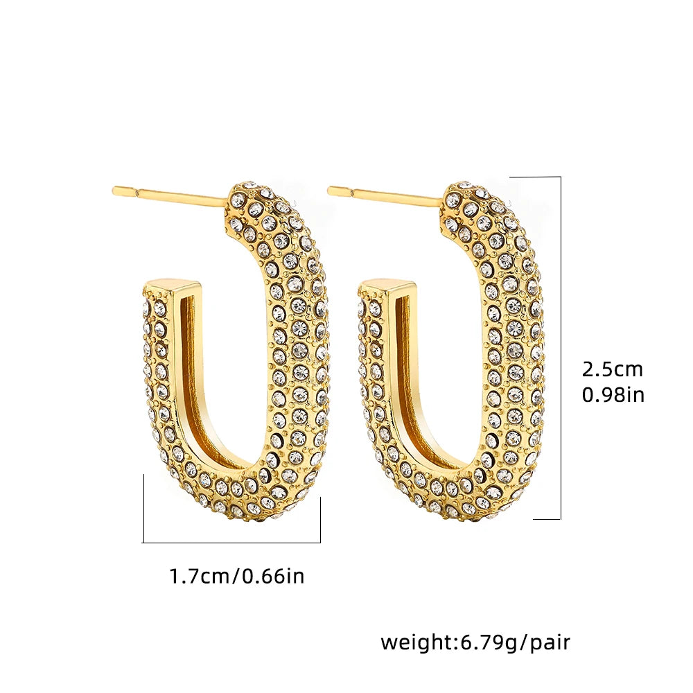 Punk Gold plated Chunky Irregular Hammered Hoop Earrings for Women Minimalist Geometric Twisted Polished Ear Ring Huggie Hoops