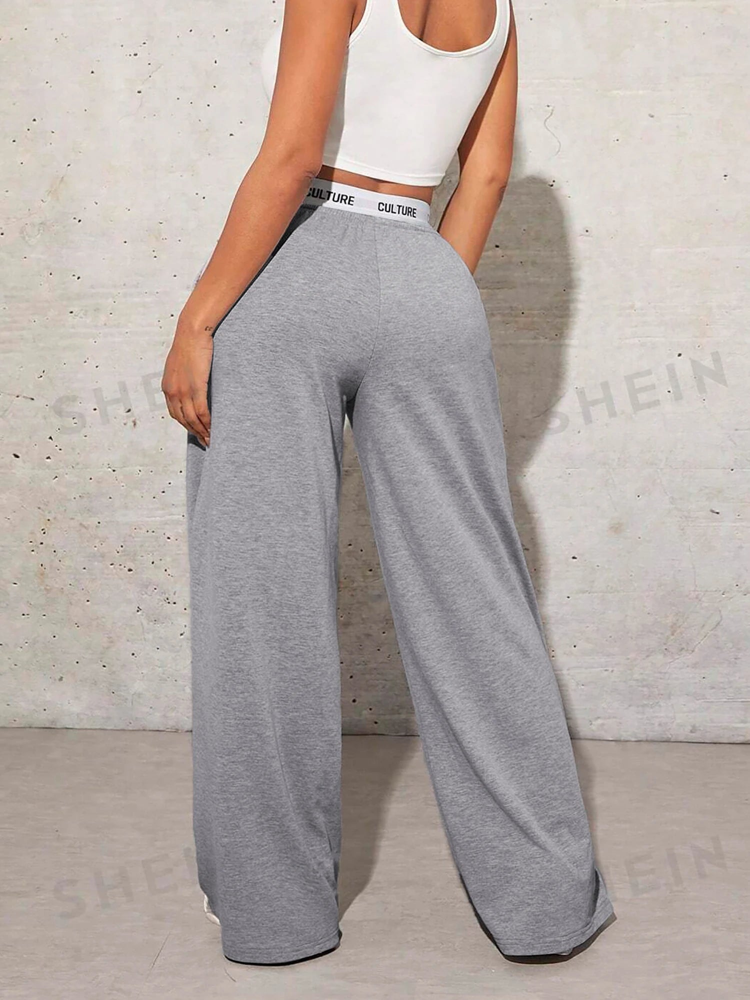 Women's Trousers Letter Printed Casual Loose Women's Wide Leg Pants Sweatpants Fashion Women's Drag Pants