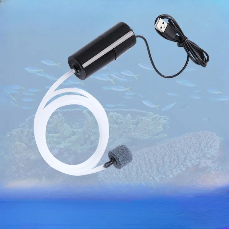 Aquarium Oxygen Air Pump USB Small Oxygenator for Fish Tank Silent Air Compressor Mini Aerator Portable Fish Tank Accessories