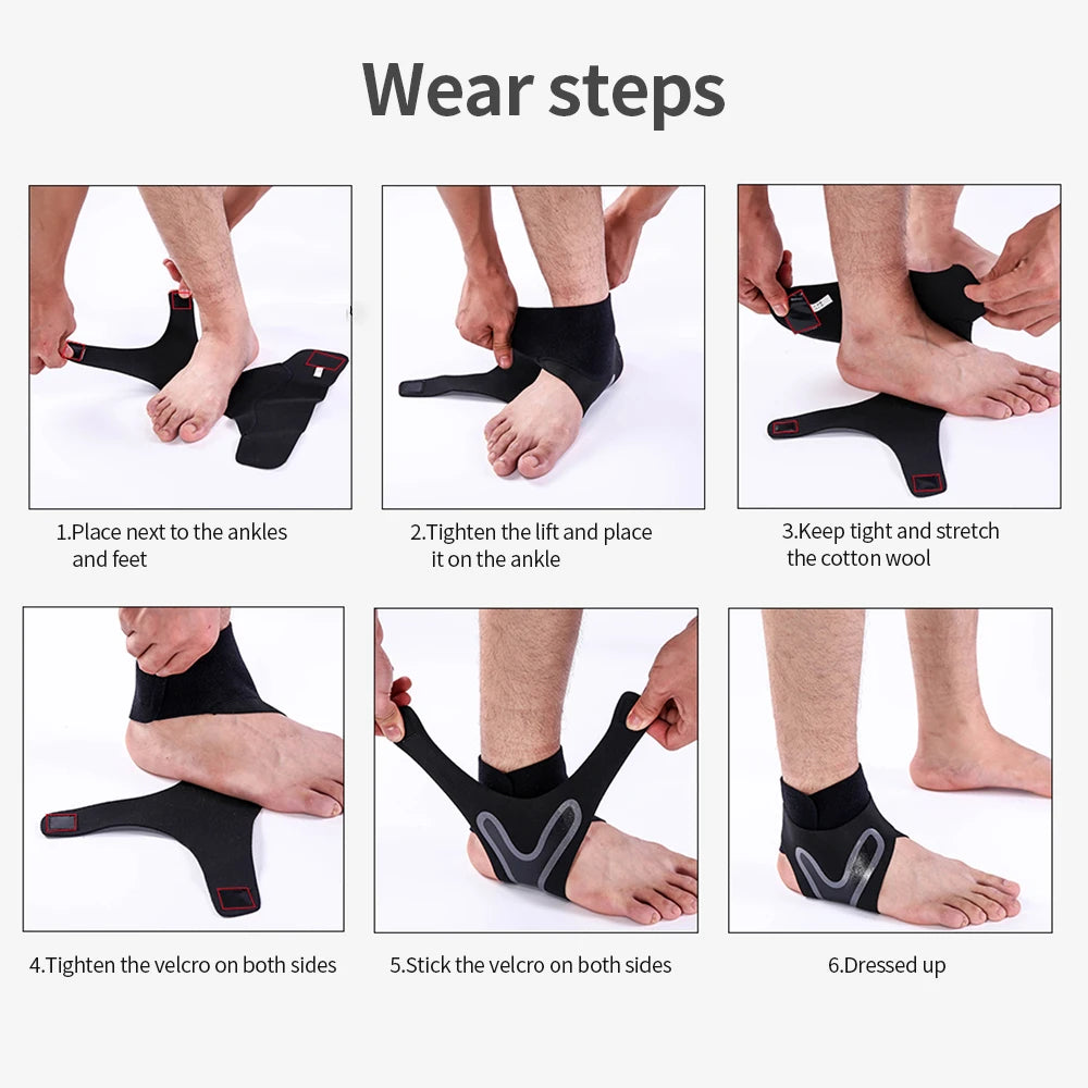 1Pcs Adjustable Compression Ankle Sleeve Elastic Ankle Brace Guard Foot Anti-Sprain Support Heel Protective Strap