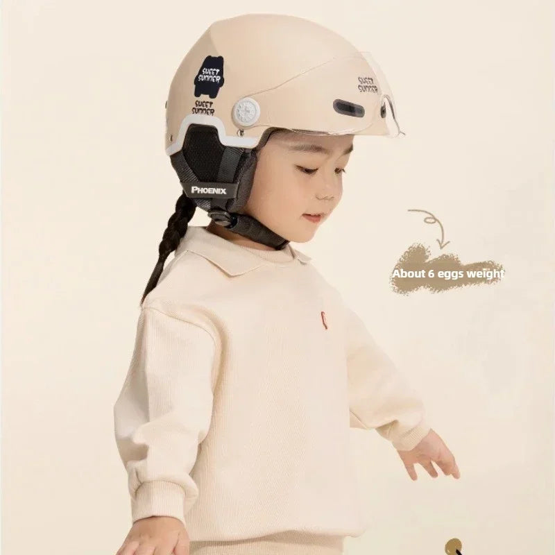 Electric Vehicle Helmet Children Four Seasons General Purpose Bicycle Motorcycle Helmet Winter Windbreak Summer Half Helmet