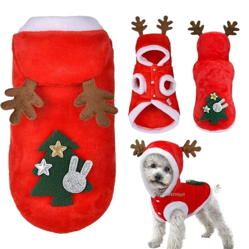 Christmas Winter Pet Coat Apparel Outfit Clothes Dog Cat Hoodie Costume for Small Dogs Puppy Chihuahua Yorkshire