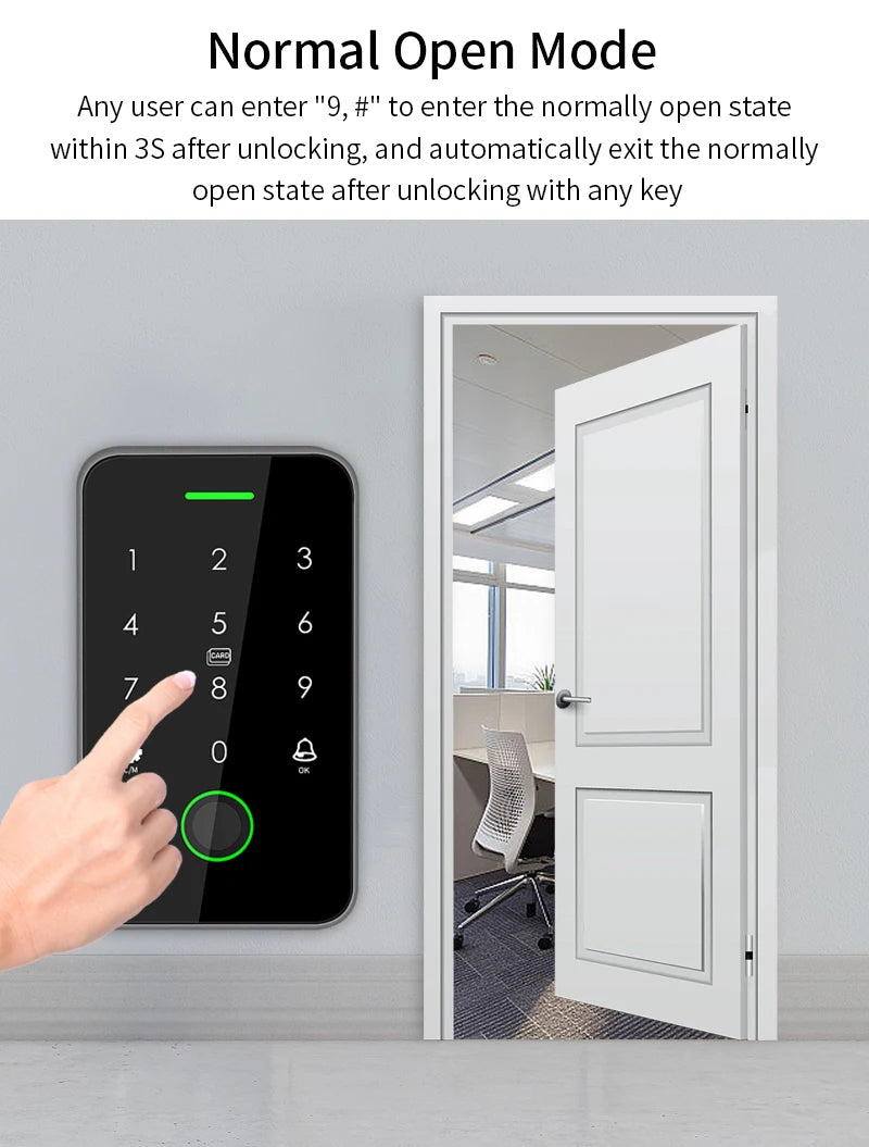 Dual RFID 125Khz+13.56MHz NFC Tuya Outdoor Fingerprint Access Control Keypad IP67 Waterproof Biometrics Door Opener with Gateway