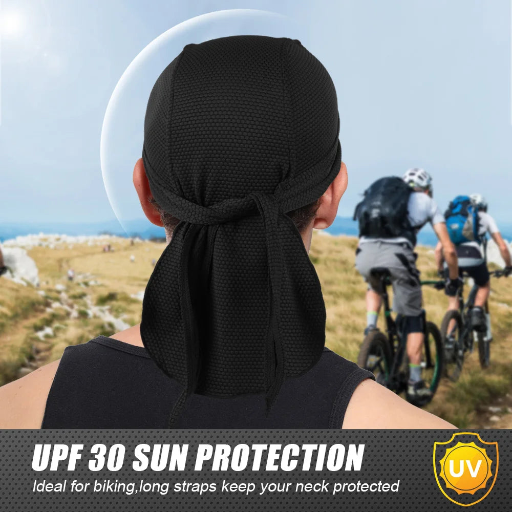 Durag Du-Rag Headwear Head Wrap Skull Cap Doo Do Rag Bandana Sports Beanies Hat Women Men Headscarf Cycling Pirate Caps Summer