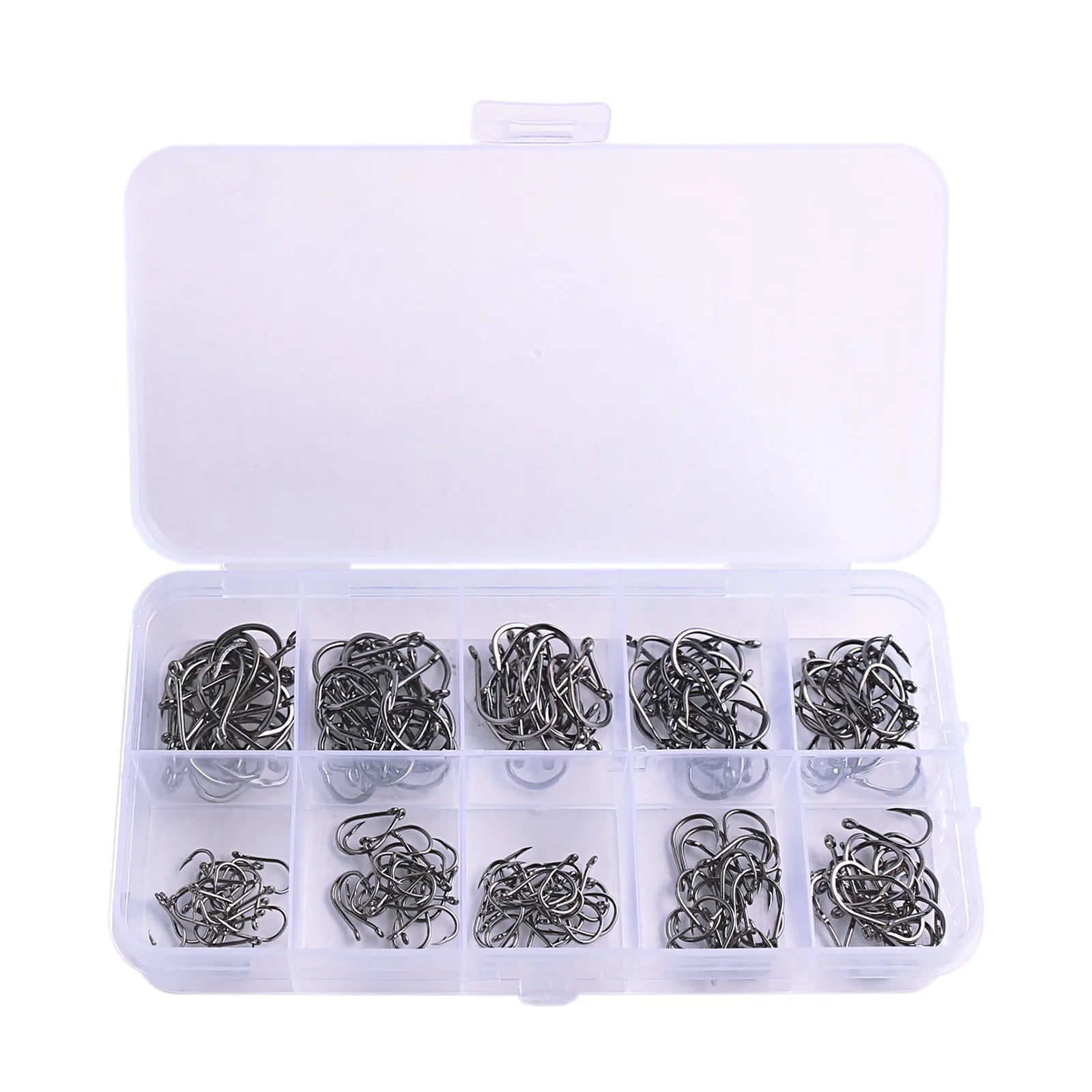 1000PCS Fishing Hooks Set High Carbon Steel Sharp Durable Barbed Fishhook Rock Fishing Equipment Gear Tackle Accessories with bo