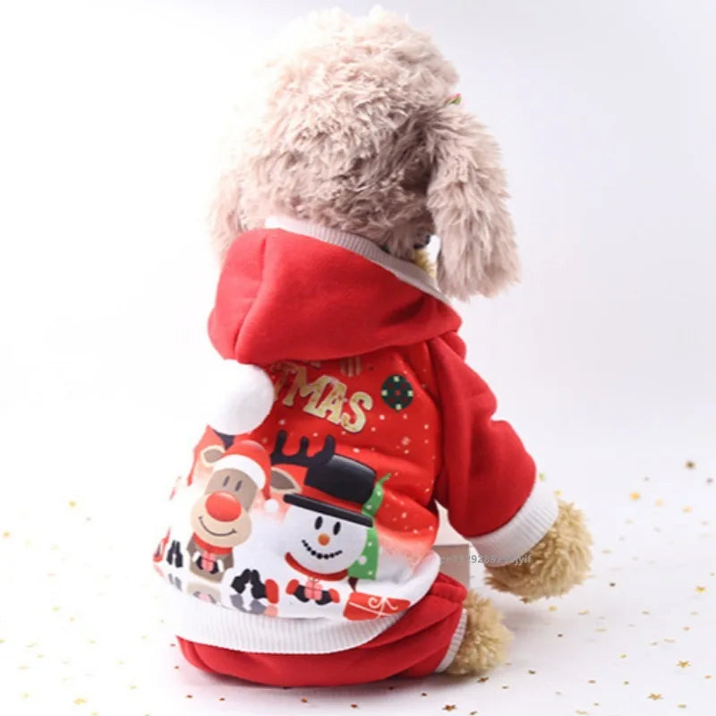 Christmas Pet Clothes Dog Hoodies Autumn Winter Warm Coat for Small Medium Dogs Jacket Sweater Puppy French Bulldog Clothing