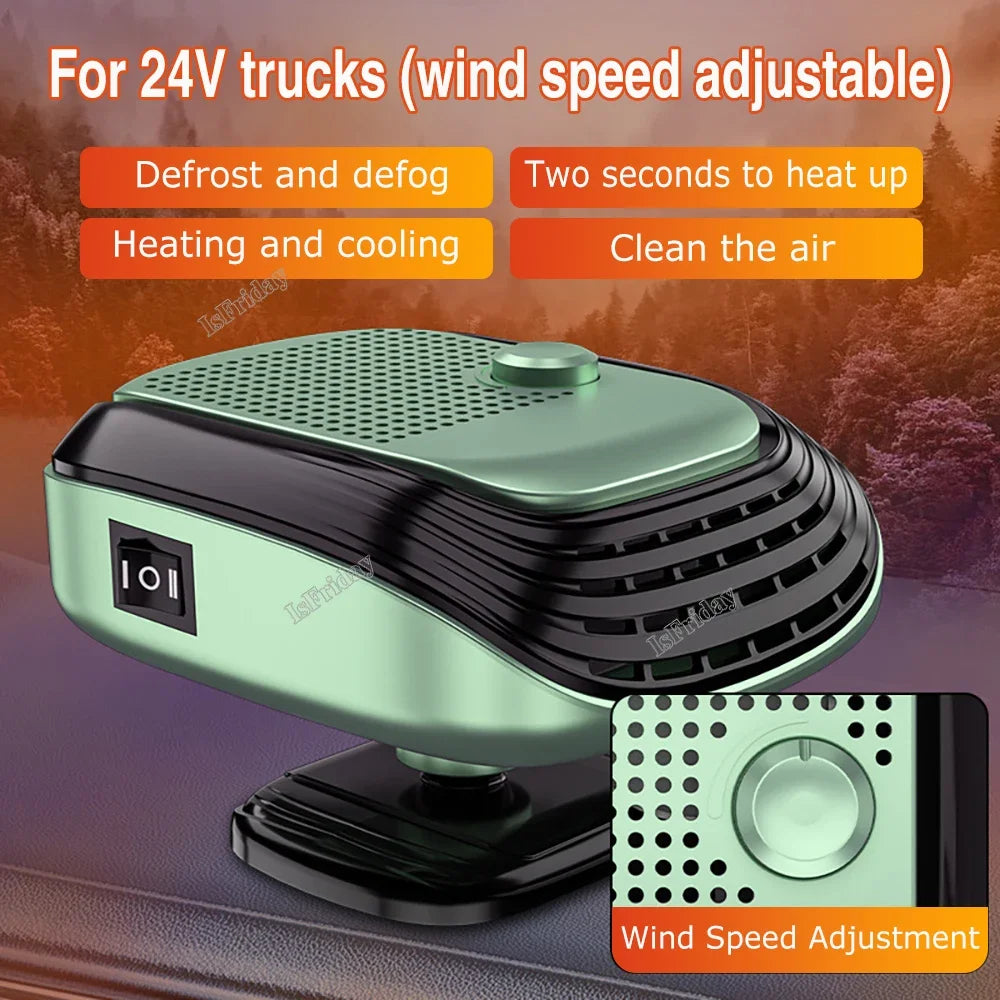 Car Defroster Windshield Heater 12V/24V 2 In 1 Heating/Cooling Fan For Auto Window Demister With Fast Heating For Truck RV SUV