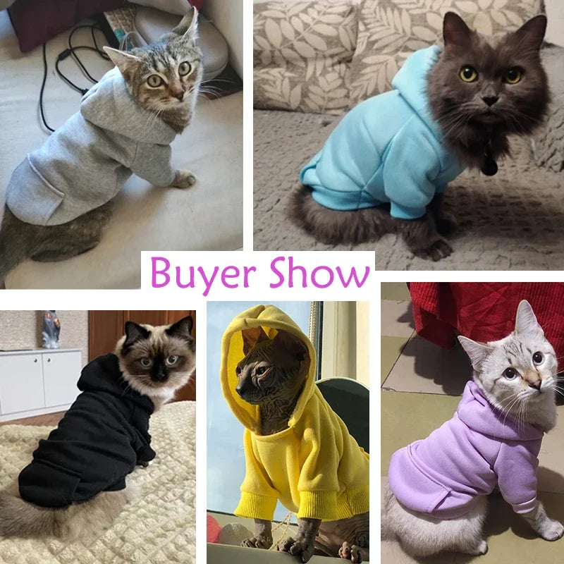 Clothes for Cats Pet Clothes Cat Coat Jacket Dog Clothes For Small Dogs Cats Hoodies Pet Outfits Solid Cat Clothing Pet Apparel