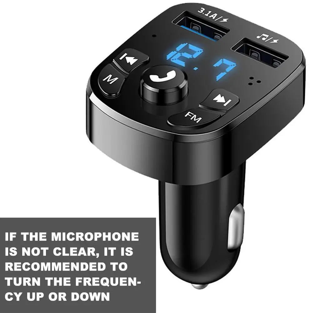 Car Bluetooth FM Transmitter 87.5-108 Mhz Audio Car Mp3 Player 5V Output USB Auto Car Fast Charge Electronic Accessories 12-24V