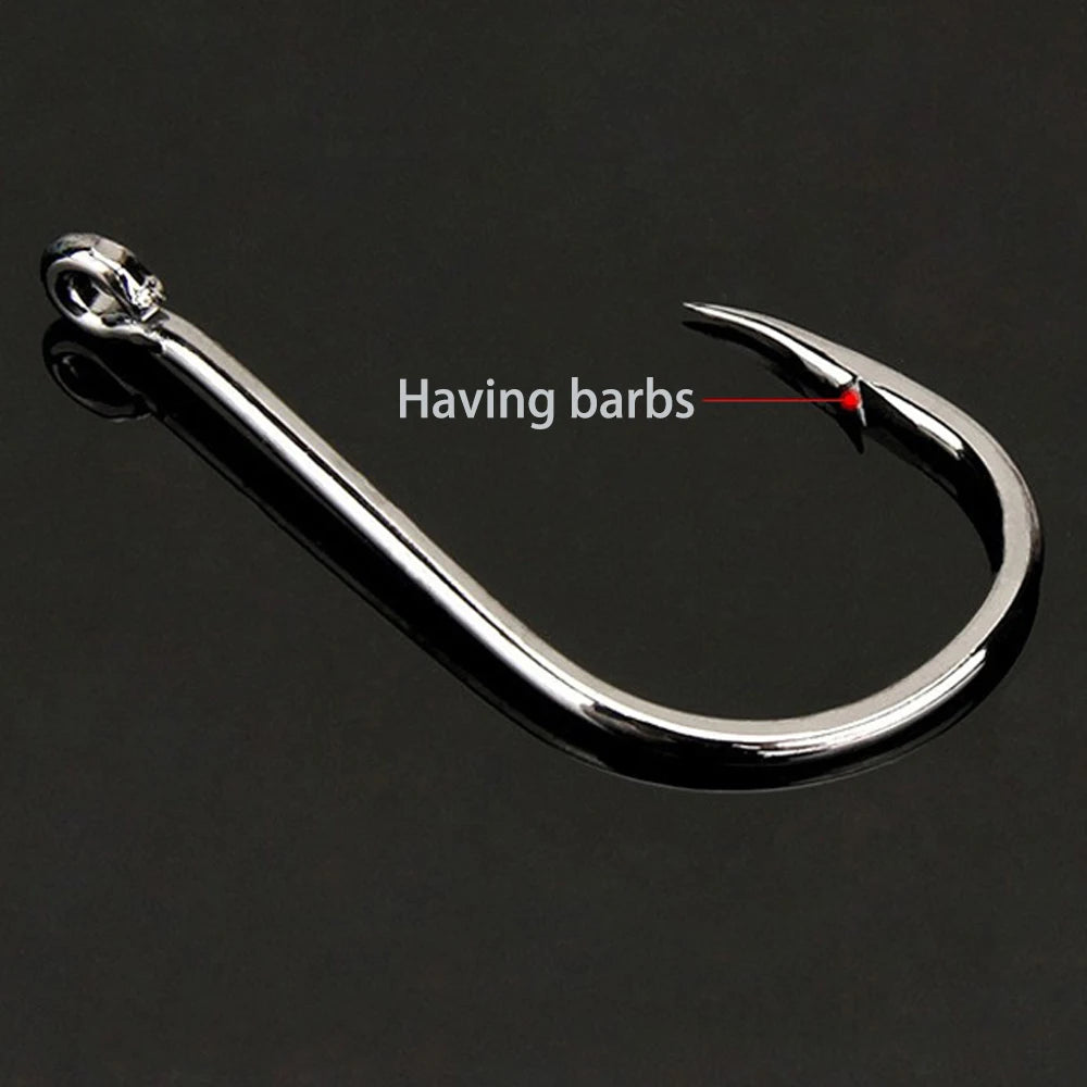 1000PCS Fishing Hooks Set High Carbon Steel Sharp Durable Barbed Fishhook Rock Fishing Equipment Gear Tackle Accessories with bo