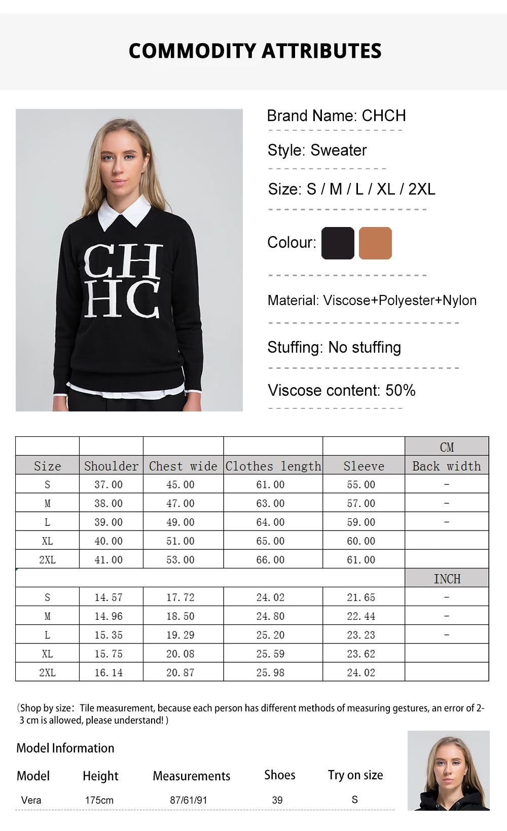 CHCH 2024 New Fashion Casual Women's Sweater Autumn Winter Classic Warm Female Pullover Knitwear Sweatshirt