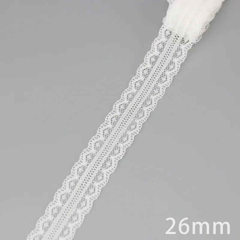 (5 yards/roll) white Lace ribbon fabric Webbing Decoration Lovely gift packing polyester Material