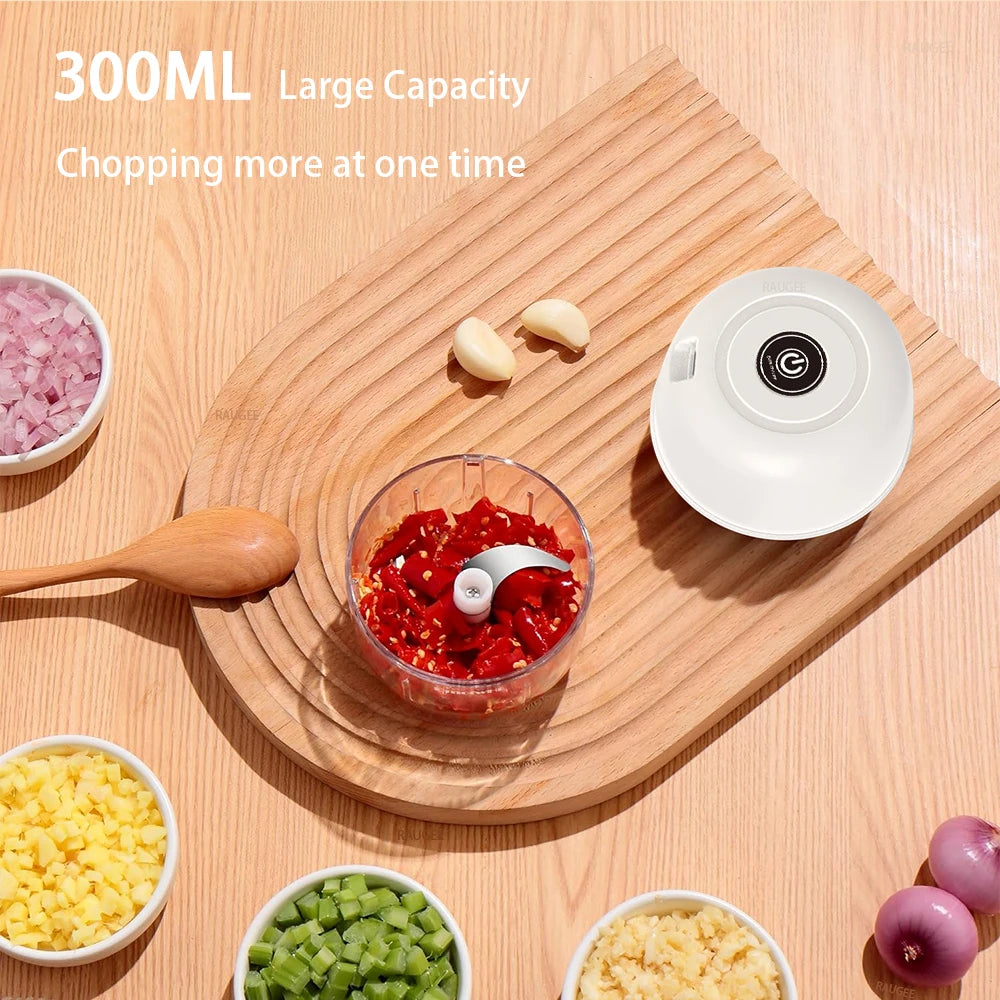 Electric Garlic Chopper Mini Portable Electric Vegetable Garlic Onion Chopper Multifunctional Wireless Electric Food Chopper