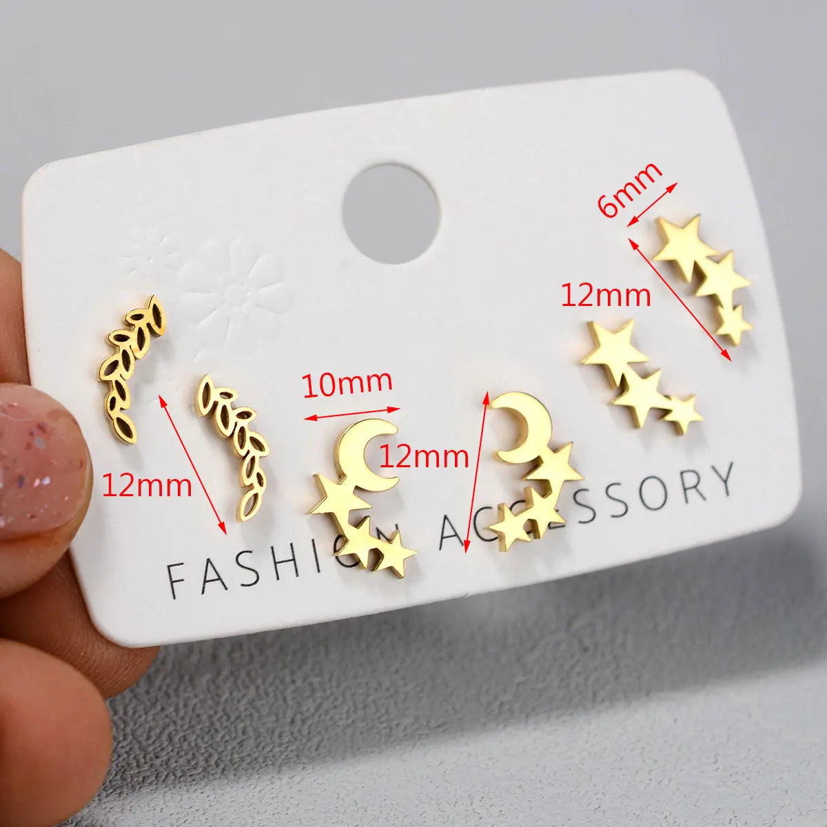 Stainless Steel Earrings Small Cute Butterfly Star Moon Heart Stud Earrings Set Punk Piercing Earing Women's Minimalist Jewelry