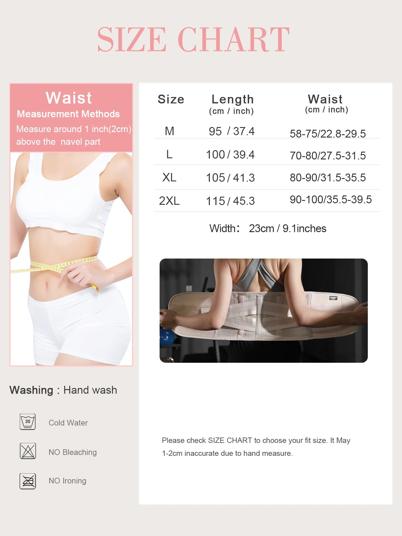 Adjustable Breathable Waist Trainer Belt, Waist Support for Men Women