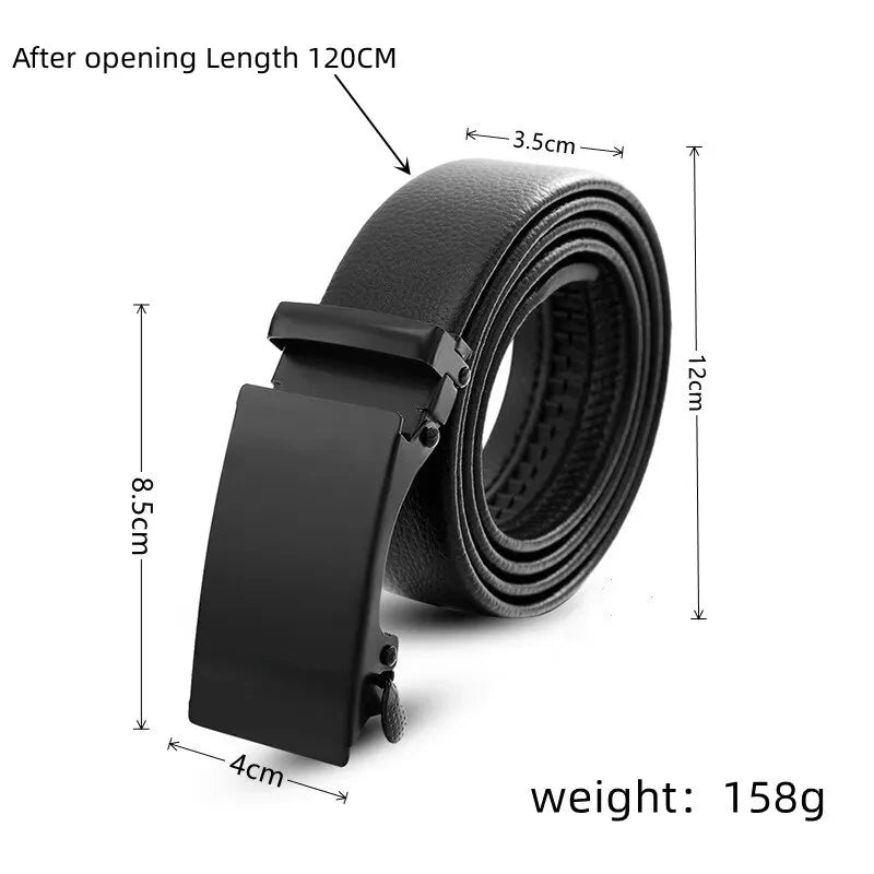 Men's belt metal automatic buckle work belt, high-quality men's belt, versatile for business and leisure