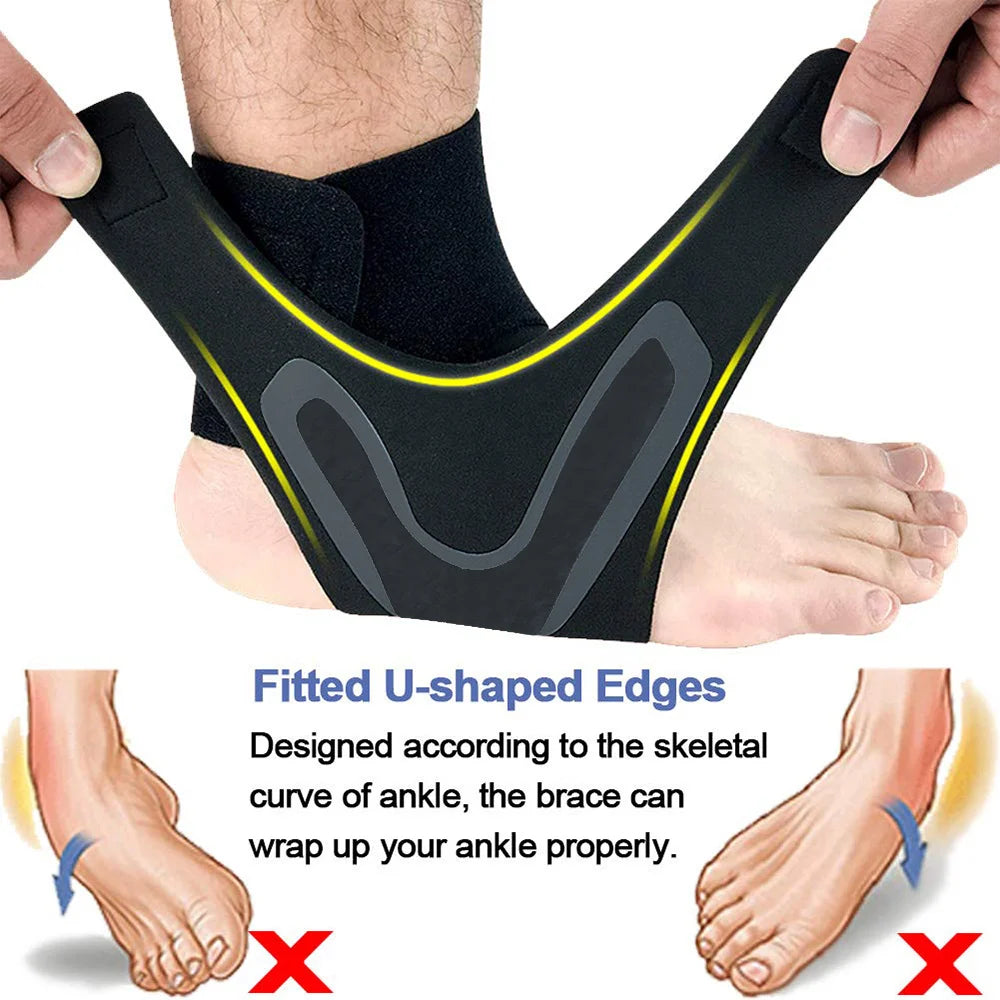 1Pcs Adjustable Compression Ankle Sleeve Elastic Ankle Brace Guard Foot Anti-Sprain Support Heel Protective Strap