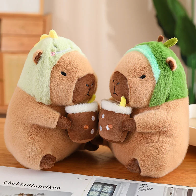 Lotus leaf Capybara Plush Toy Turtle Oyster Bee Bckpack Capibara Cosplay Unicorn Dinosaur Boba Bread Ring Decor Stuffed Animals