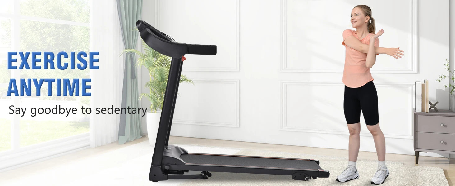 Folding Electric Treadmill with Incline 2.5HP Energy Saving Motor 12 Preset Programs Running Walking Jogging Machine for H