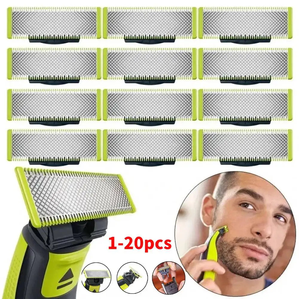 1-20PCS Shaver Replacement Blades ＆ Nose Hair Trimmer Replacement Head for Philips OneBlade One Blade Pro Hybrid Electric Shaver