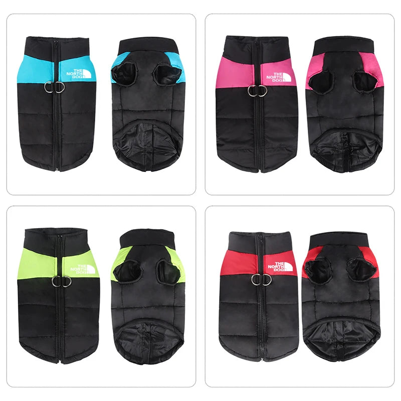 8 Size S-5XL Winter Dog Clothes For Pet Waterproof Warm Large Dog Vest Cat Puppy Ski Coats Jackets Green/Red/Blue/Pink